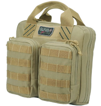 G*Outdoors Tactical Double Pistol Case 1000D Nylon Teflon Coating Tan