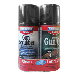 Birchwood Casey Gun Scrubber and Synthetic Gun Oil Aerosol Combo 2-Pack, 10 oz