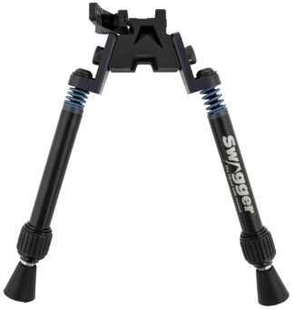 Swagger SFR10 Flex to Rigid QD Bipod, Black Finish, Picatinny Attachment, 6-10.50 in Vertical