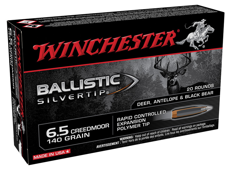Winchester BallisticST 6.5mm Creedmoor 140gr Ballistic Silvertip Brass Ammo, 20 Rounds
