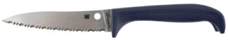 Spyderco K20SPR Counter Puppy 3.48 in Fixed Serrated 7Cr17MoV SS Blade, Purple Plastic Handle