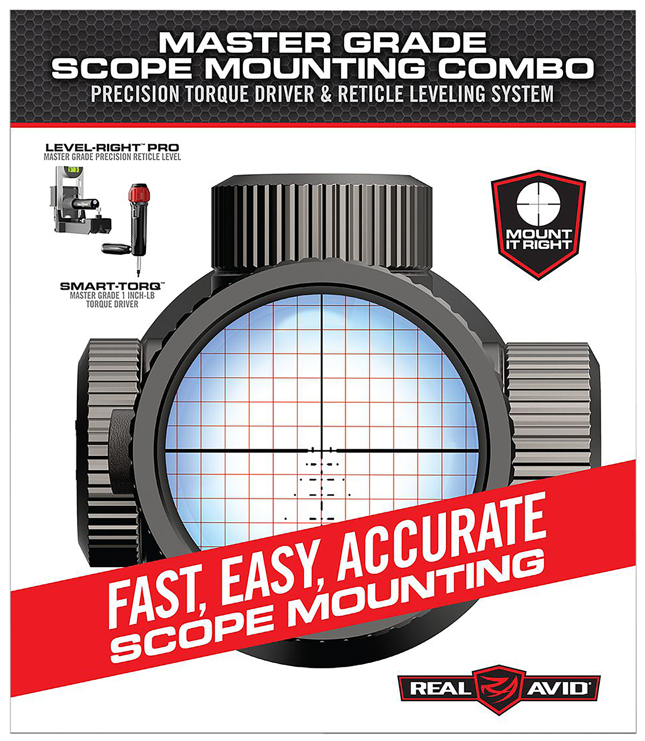 Real Avid Master Scope Mounting Combo Includes Torque Driver and Reticle Leveling System