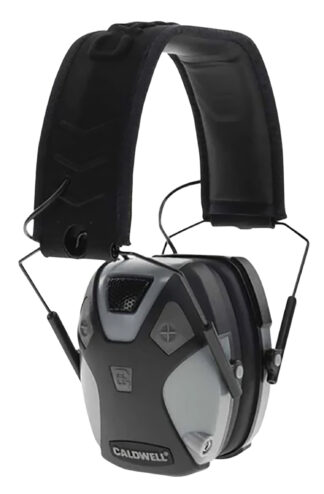 Caldwell E-Max Pro Electronic Earmuff, 23 dB, Over the Head, Gray/Black