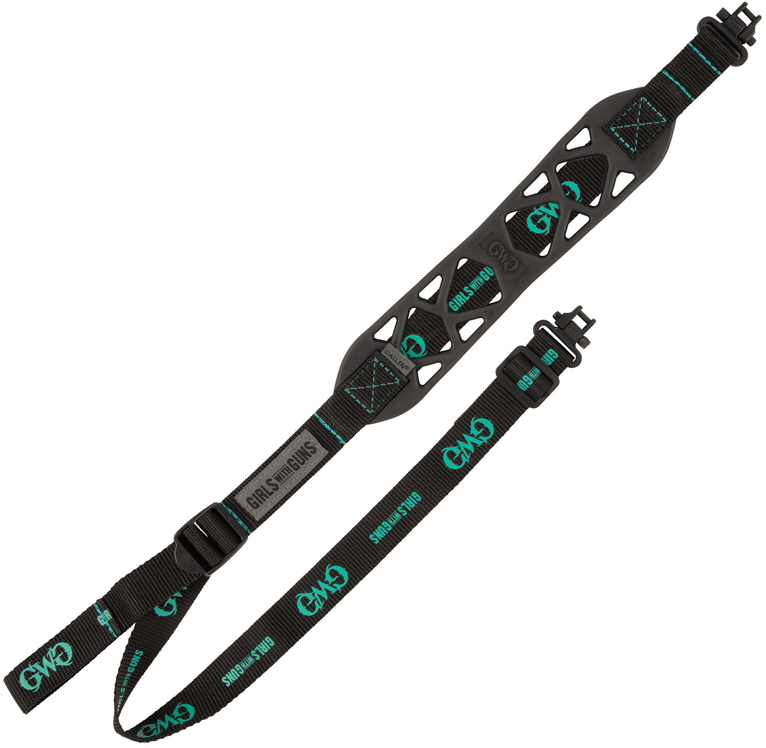 Girls with Guns Black Label Rifle Sling, Black Rubber, Adjustable 22.50"-39"