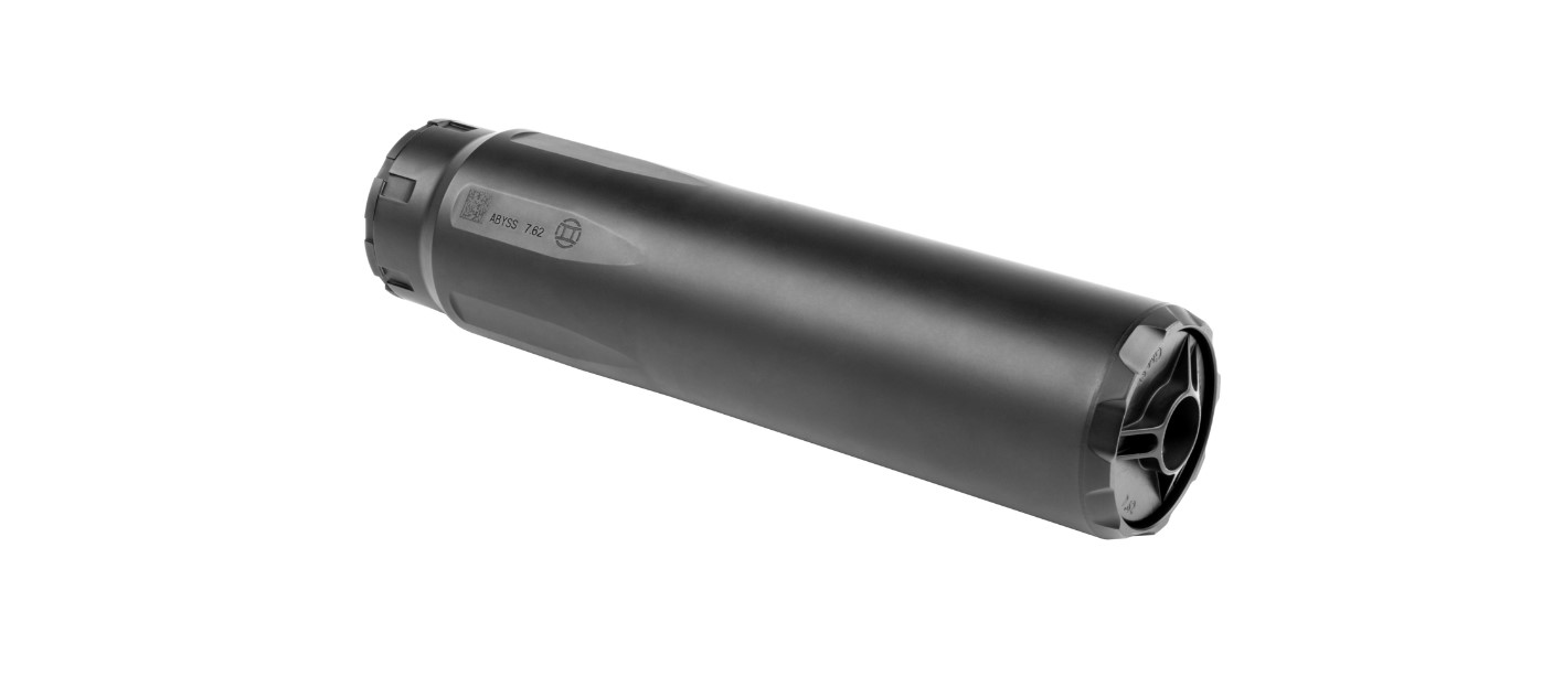 Gemtech ABYSS 7.62 Suppressor, .308/7.62 NATO, 6.8 in, 5/8x24, Black Cerakote