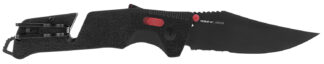 SOG Trident AT Assisted Folding Knife 3.70 in Cryo D2 Serrated Blade Black/Red