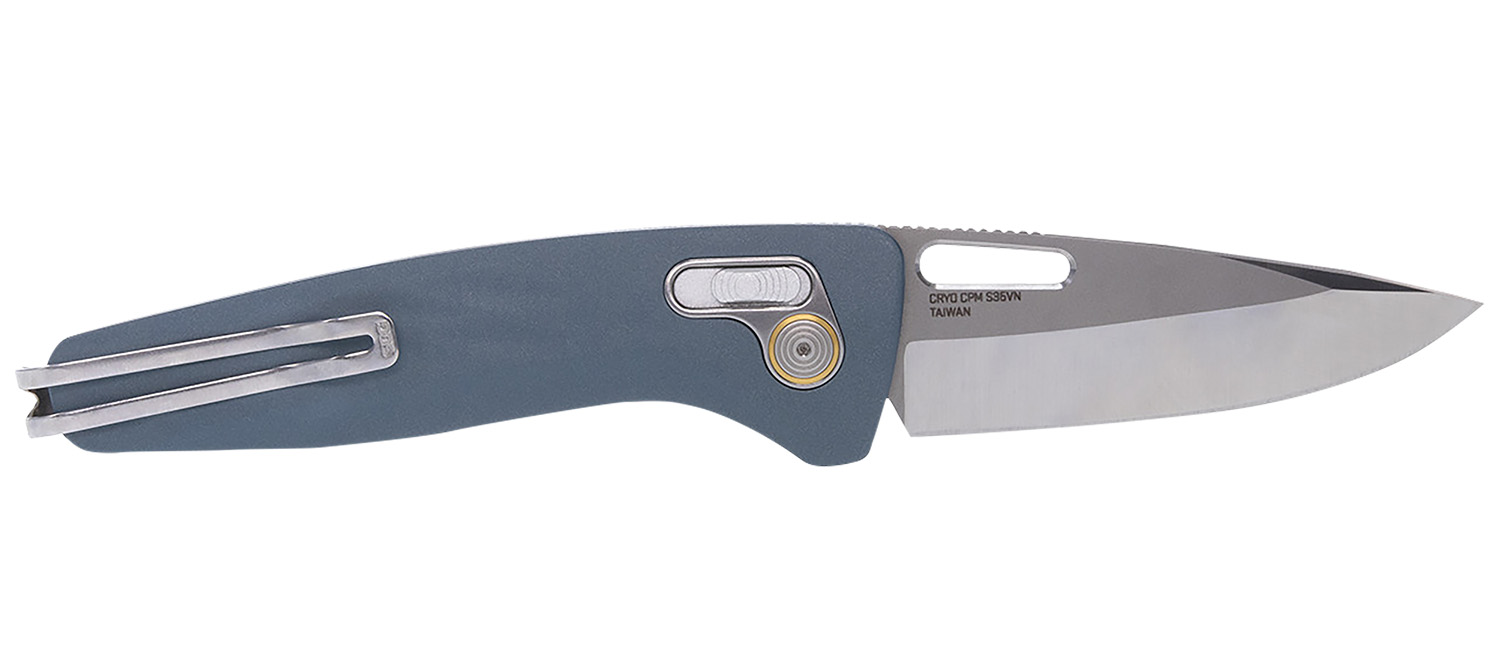 SOG One-Zero XR 3.10 in Cryo CPM S35VN Folding Plain Blade, Smoke Gray Aluminum Handle