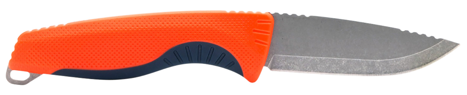 SOG Aegis FX Fixed Blade Knife 3.70 in Drop Point Plain Satin 4116 Krupp SS, Rescue Red/Indigo