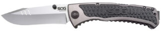 SOG Sideswipe SW1011-CP 3.40" Bead Blasted 7Cr15MoV SS Blade Gray Anodized Aluminum/G10 Knife