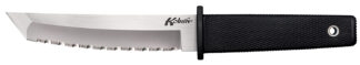 Cold Steel CS17TS Kobun  5.50" Fixed Tanto Serrated AUS-8A SS Blade/Black Checkered Kray-Ex Handle Includes Sheath