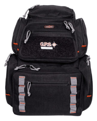 G*Outdoors Pistolero Backpack 5 Handguns, Black/Gray, MOLLE, Waterproof Pullout Cover