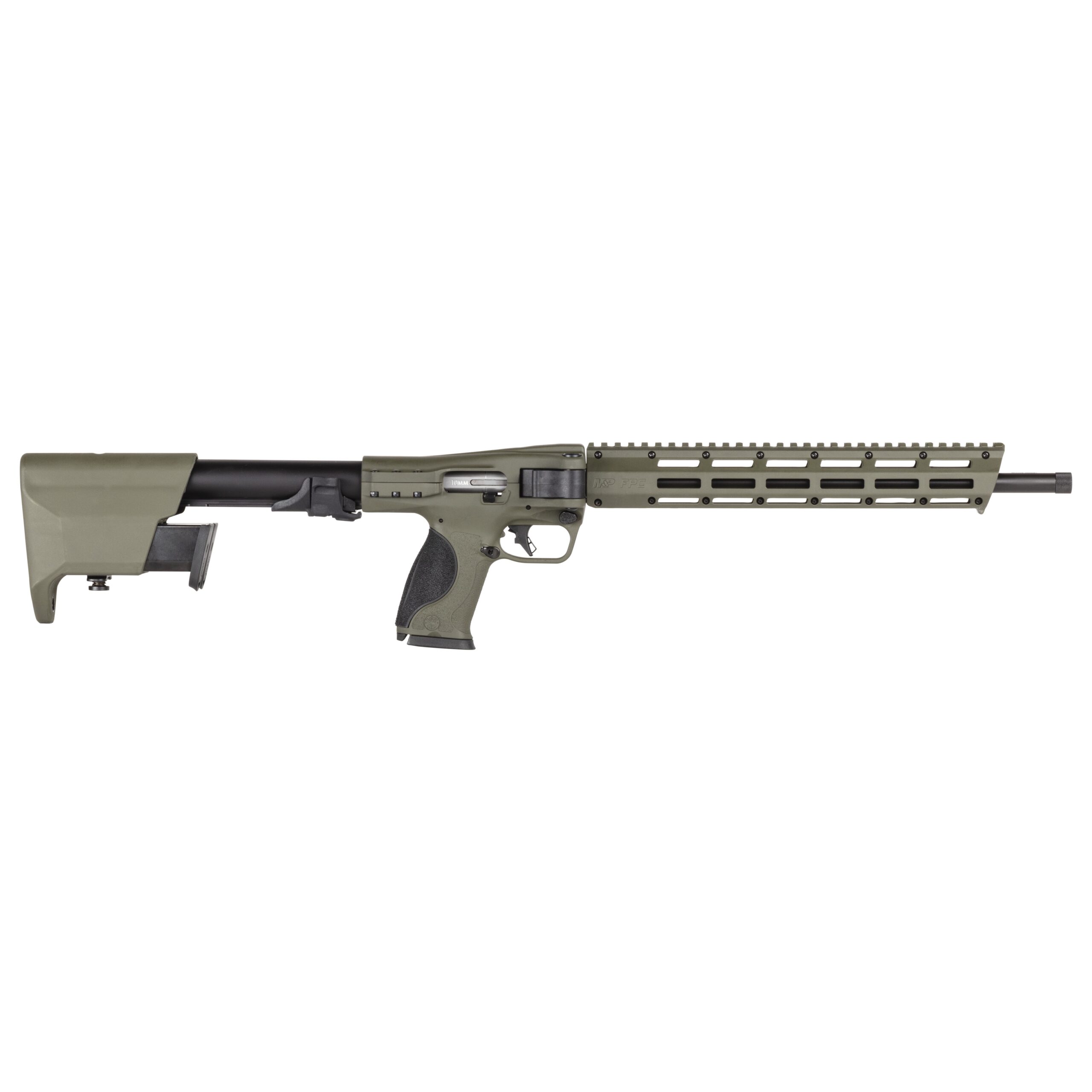 S&W M&P FPC 10mm 16.25 in Barrel Semi-Auto Folding Carbine, Olive Drab/Black