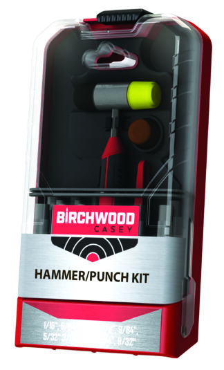 Birchwood Casey AR Hammer & Punch Kit, Dual-Face Hammer with Interchangeable Heads, 19 Pieces