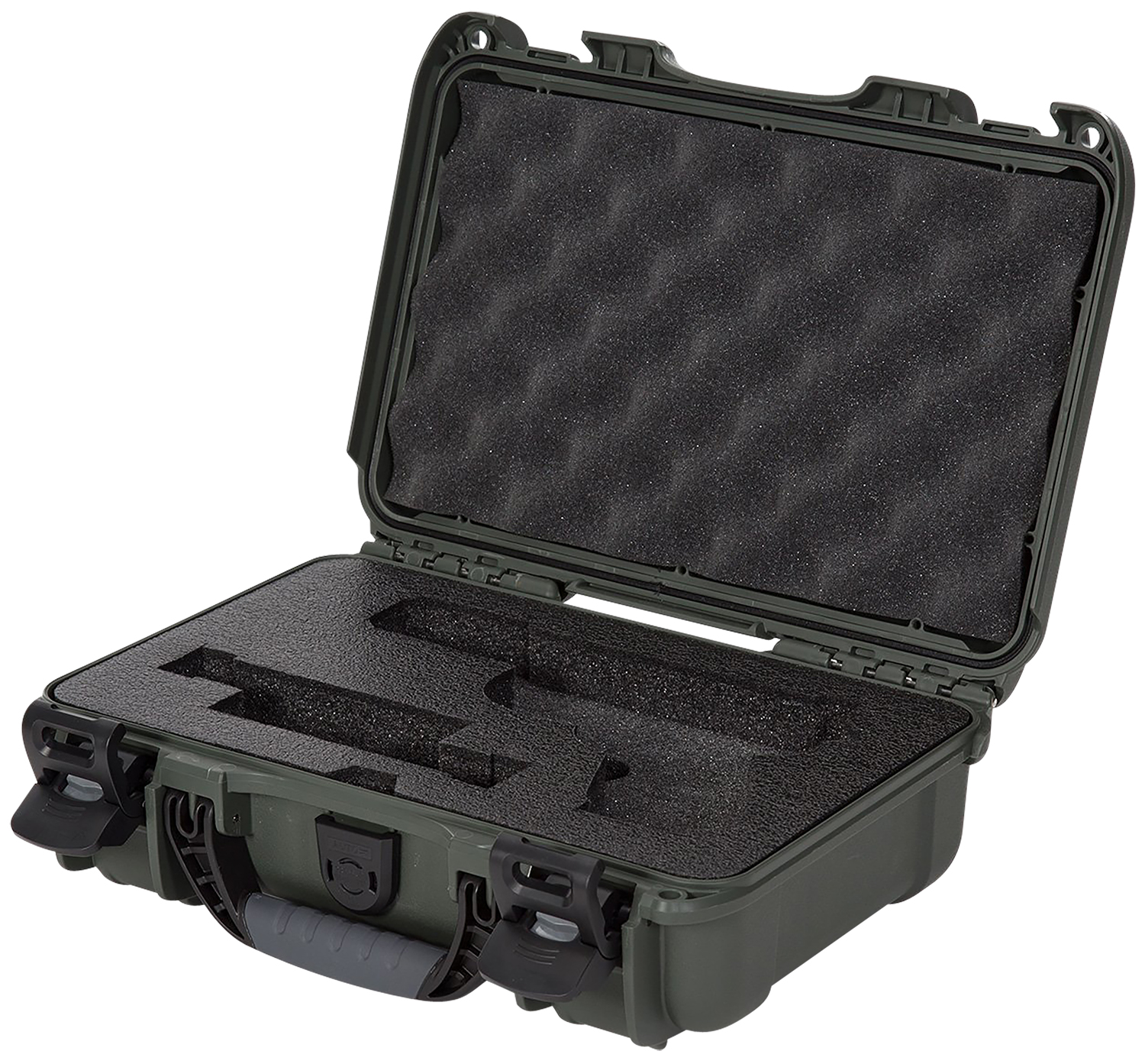 Nanuk 909GLOCK6 Glock-Compatible Pistol Case, Olive Resin, 2 Double Stack Magazines