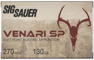 SIG Sauer Venari .270 Winchester 130 gr Soft Point Rifle Ammo, 20 Rounds Per Box