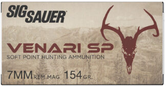 SIG Sauer Venari 7mm Remington Magnum 154 gr Soft Point Rifle Ammo, 20 Rounds Per Box