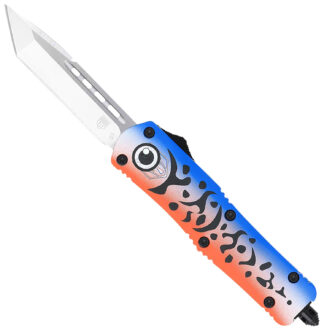 Cobratec Knives FS-3 Fishing Lure Medium 3" OTF Tanto D2 Steel, Blue Aluminum Cerakote