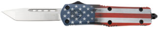 Cobratec Knives FS-3 OTF 3" D2 Steel Tanto, 5" US Flag Cerakote Handle