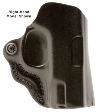 DeSantis Mini Scabbard OWB Belt Slide Black Leather Holster for Springfield Prodigy (Left-Hand)