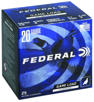 Federal Game-Shok Hi-Brass 20 Gauge 3 in #5 Shot, 1 1/4 oz, 25 Rounds
