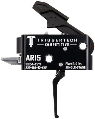 TriggerTech Competitive Flat Single-Stage Trigger, 3 lb, Anodized Black, Fits AR-15