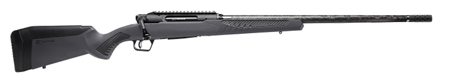 Savage Arms 57896 Impulse Mountain Hunter 300 WSM 2+1 24" Carbon Fiber Threaded Barrel, Black Aluminum Receiver w/Picatinny Rail, Gray AccuStock Synthetic Stock, Ambidextrous