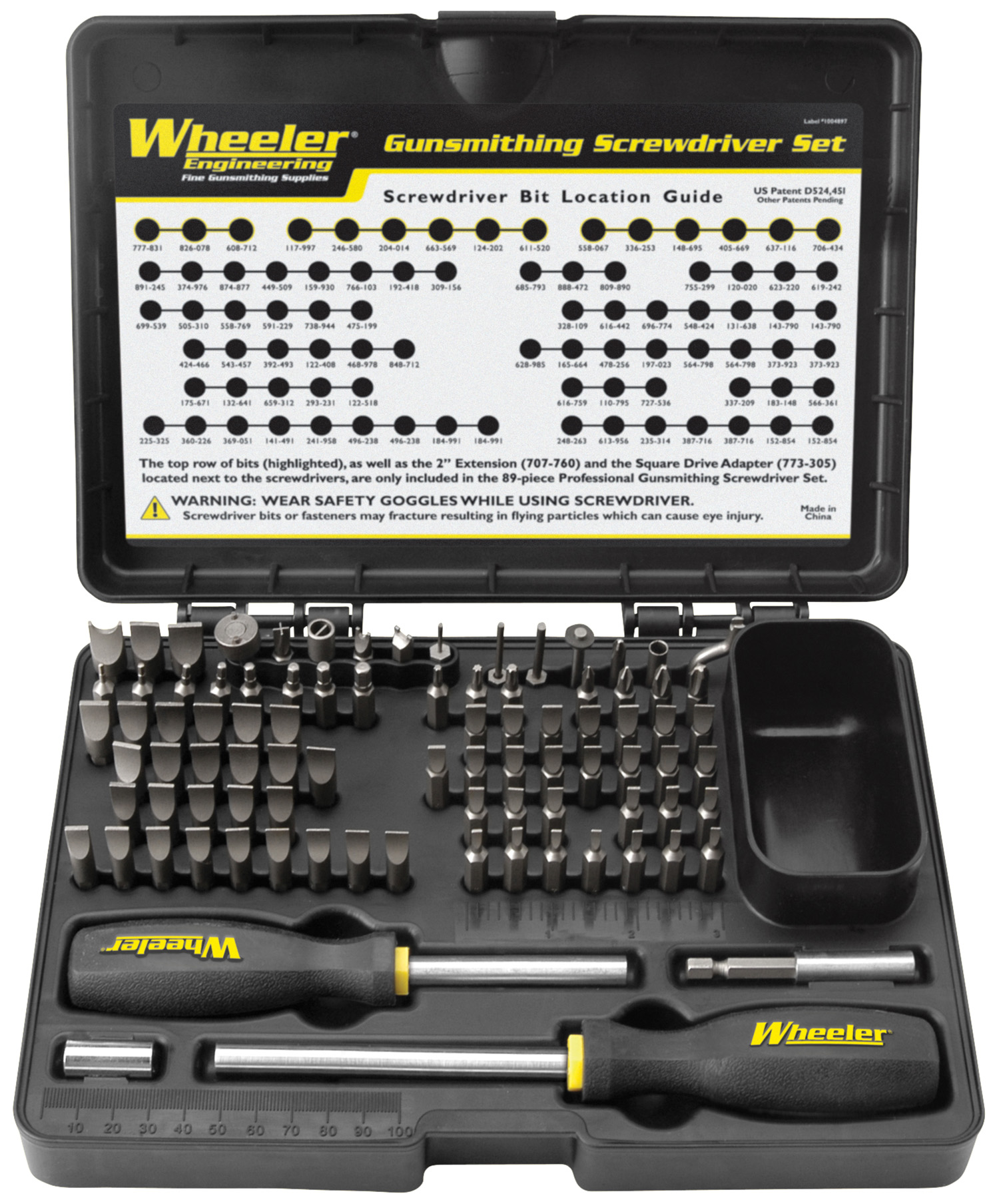 Wheeler Engineering 89-Piece Pro Gunsmithing Screwdriver Set, Black, 89 Pieces