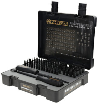Wheeler Engineering Professional Screwdriver Set 100-Bit Kit with 2 Bit Drivers Black