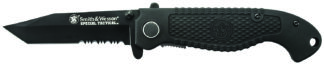 SW Knives CKTACBSCP Special Tactical 3.50" Serrated Folding Blade, Stainless Steel, Black