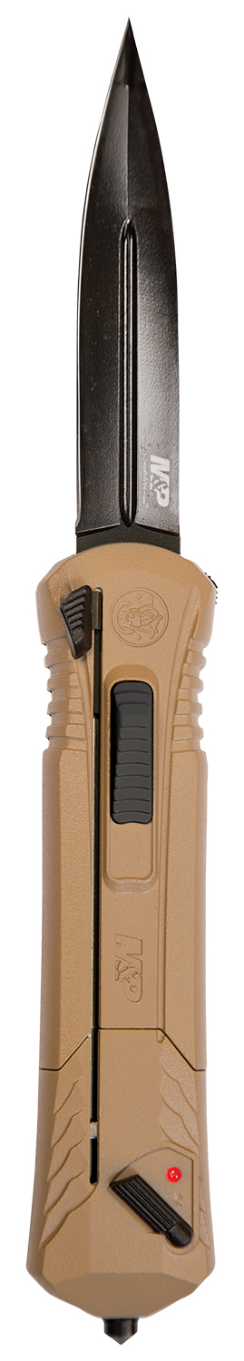 SW Knives 1092050 M&P OTF Spear Point Pocket Knife with Glass Breaker, 3.50 in AUS-8A Blade