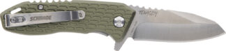 Schrade Tenacity Folding Modified Drop Point Knife AUS-10A SS Blade, Green Aluminum Handle