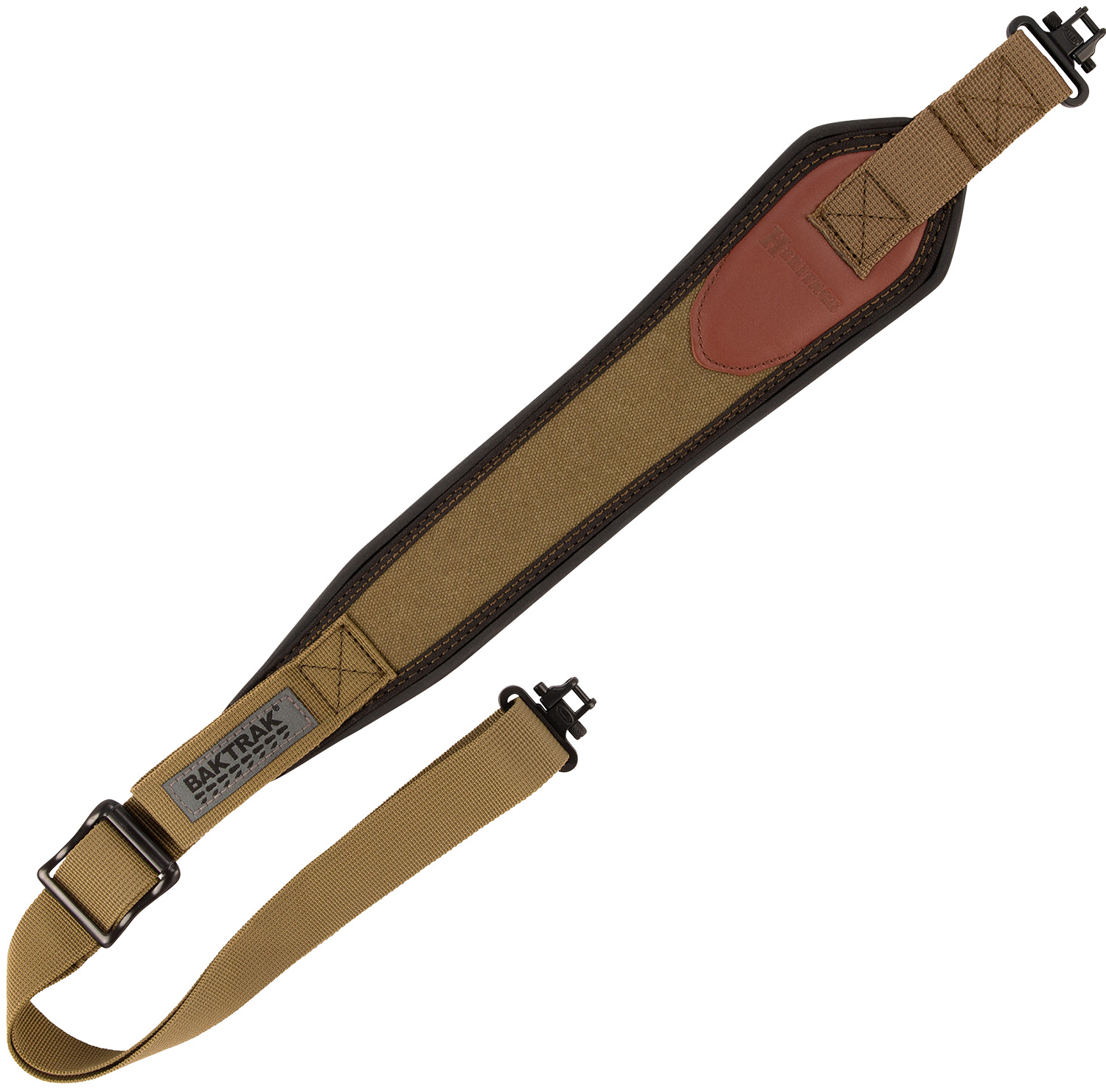 Heritage Cases 8110 Long Gun Sling 33"-46" Olive Canvas with Leather Trim