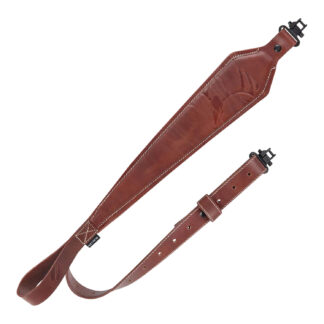 Allen Heritage 8510 Deer Deboss Brown Leather Rifle Sling, 28-35 in Adjustable Length