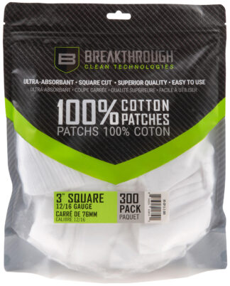 Breakthrough Clean Technologies BTCPS3300 12-16 Gauge Cotton Square Patches, 300-Pack
