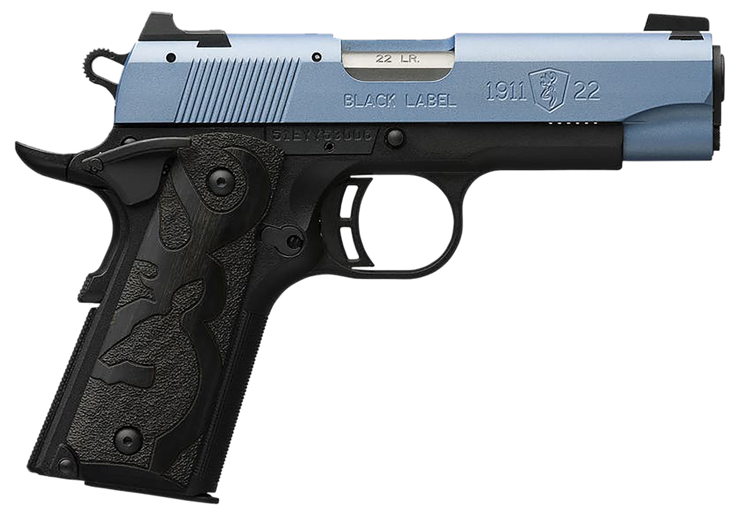 Browning 1911-22 Black Label Compact .22 LR Semi-Auto Pistol, 3.63 in, 10+1, Polar Blue