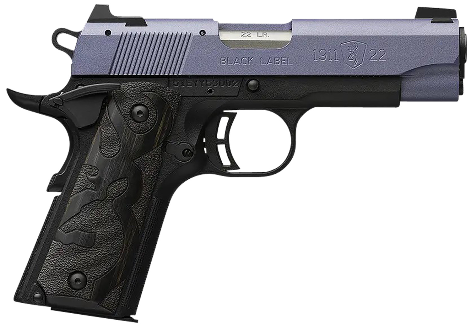 Browning 1911 Black Label Compact 22 LR Semi-Auto Pistol, 3.63 in Barrel, 10+1, Matte Stainless
