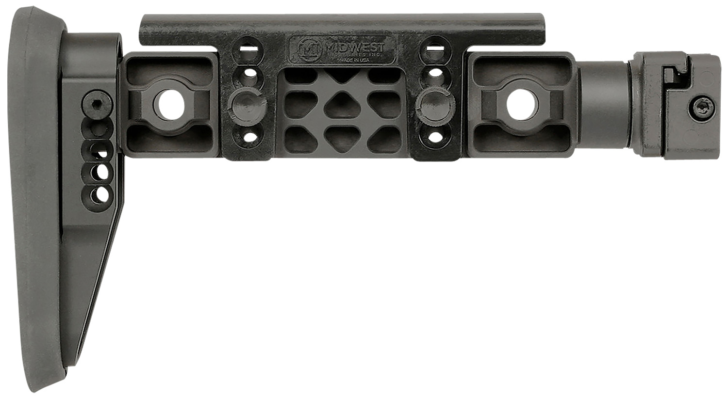 Midwest Industries Alpha Fixed Beam Black Synthetic Side Folding Stock W/ Adjustable Cheekrest