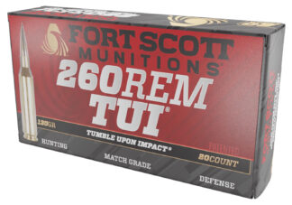 Fort Scott Munitions .260 Rem 130 Grain Solid Copper Tumble Upon Impact Ammunition (20 Rounds)