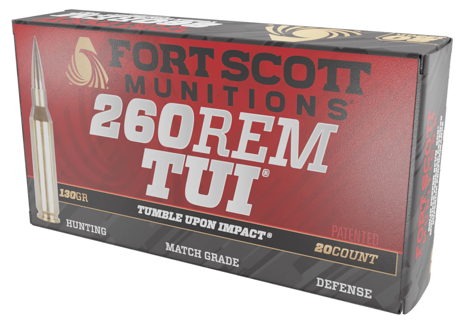Fort Scott Munitions .260 Rem 130 Grain Solid Copper Tumble Upon Impact Ammunition (20 Rounds)