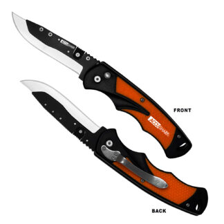 AccuSharp 741C Replaceable Blade Razor  3.50" Folding Plain Stainless Steel Blade/Blaze Orange Ergonomic Anti-Slip Anodized Aluminum Handle/ Includes 2 Replacement Blades/Belt Clip