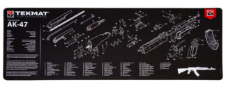 TekMat Ultra 44 AK-47 Cleaning Mat, Black with White Parts Diagrams, 12 in x 36 in