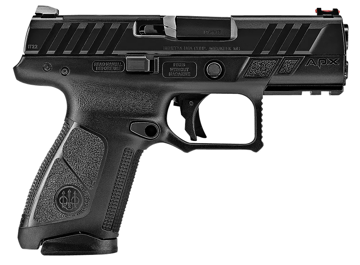 Beretta APX A1 Compact Single Action Semi-Auto Pistol 9mm, 3.7 in, 15+1 Rounds, Black