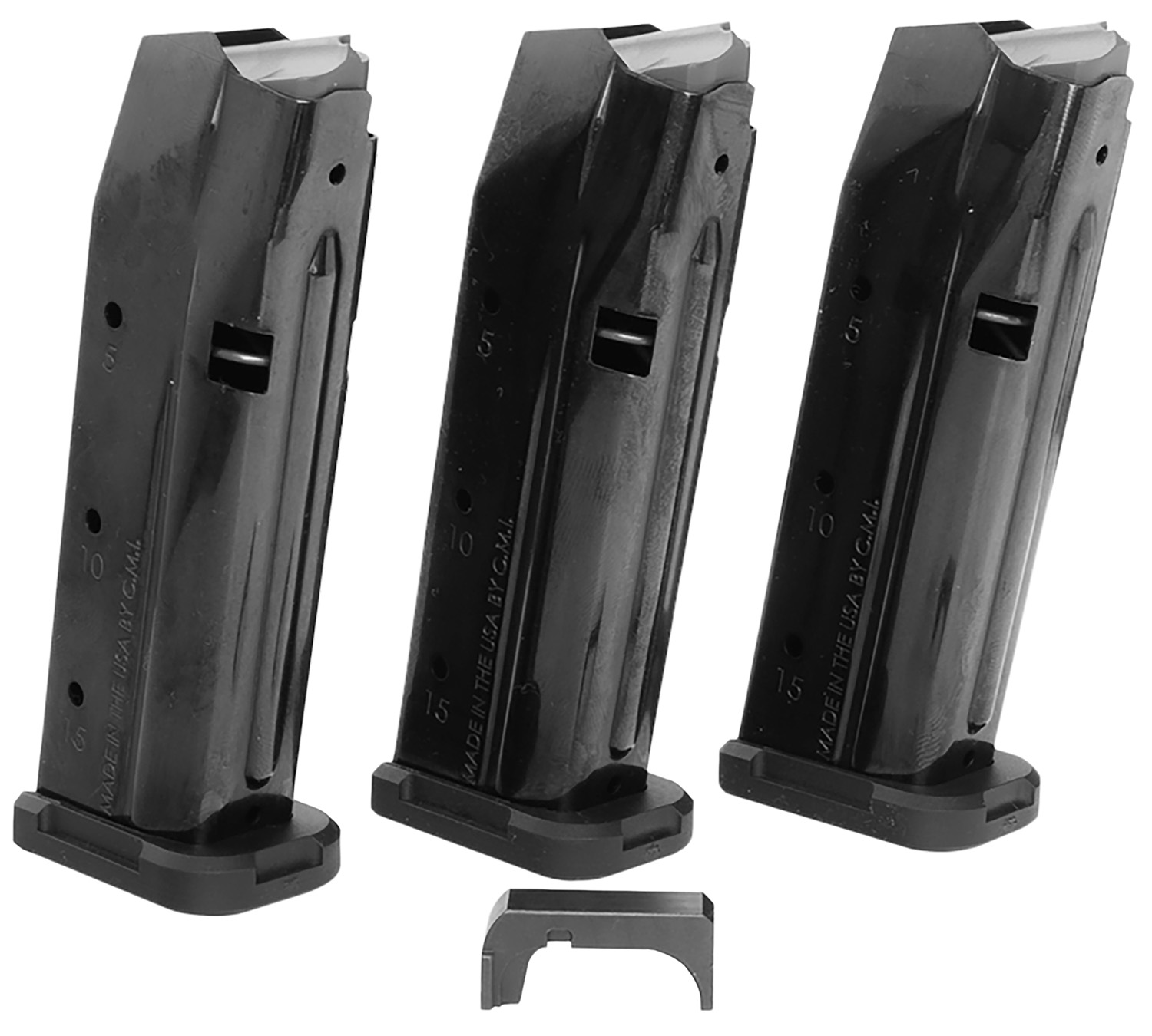 Shield Arms S15 Gen 3 9mm 15-Round Glock 43X/48 Steel Magazine, Black, 3 Pack