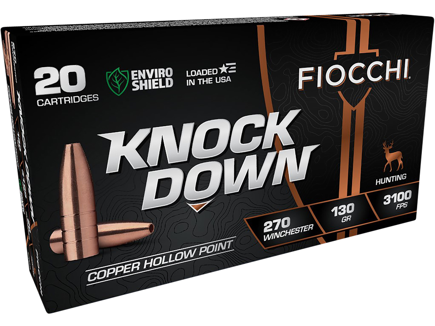 Fiocchi 270CHA Knock Down Enviro Shield .270 Winchester 130 gr Hollow Point Ammo