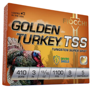 Fiocchi Golden Turkey TSS .410 Bore 3 in #9 Tungsten TSS Shot, 5 Rounds/Box