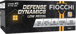 Fiocchi Defense Dynamics Low Recoil 12 Gauge 2.75 in #1 Buck, 10-Round Box