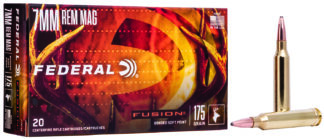 Federal Fusion 7mm Remington Magnum 175 gr Bonded Soft Point Boat Tail, 20 Rounds