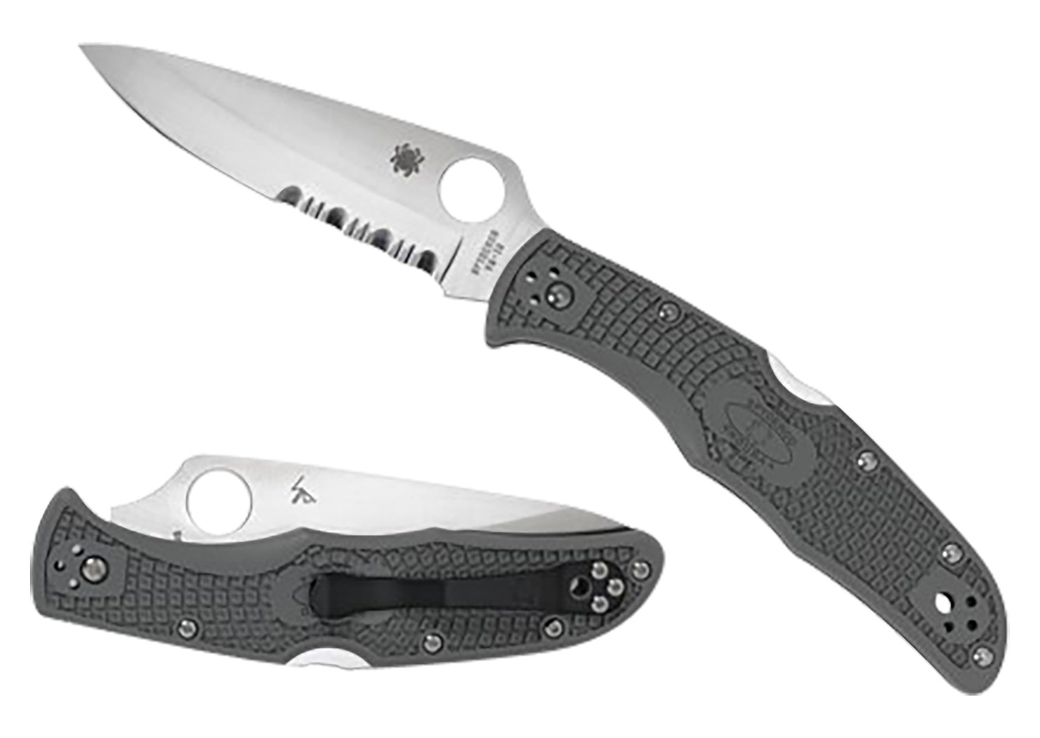 Spyderco Endura 4 Lightweight 3.75 in Partially Serrated Folding Knife, VG-10 SS, Foliage Green
