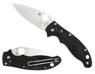 Spyderco Manix 2 Lightweight 3.37" Folding Plain Blade, CTS BD1N, Black FRCP Handle