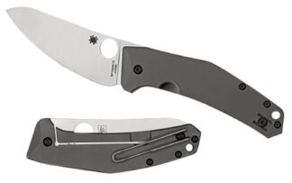 Spyderco SpydieChef Salt C211TIP 3.32 in Folding Knife, Plain LC200N Blade, Satin Titanium Handle